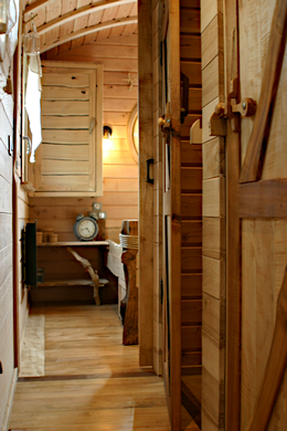 portes coulissantes cintrées en Merisier et en Erable