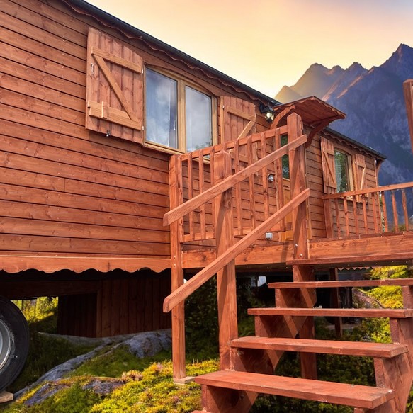 roulotte près de la Suisse lac Léman.