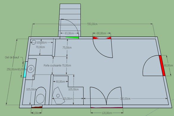 Plan de la roulotte en construction.