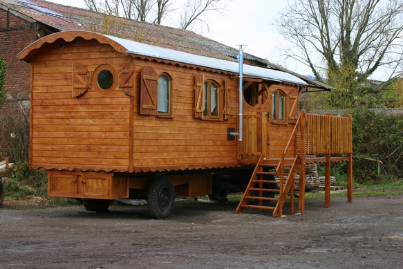 roulotte en Alsace près de la frontière avec l'Allemagne