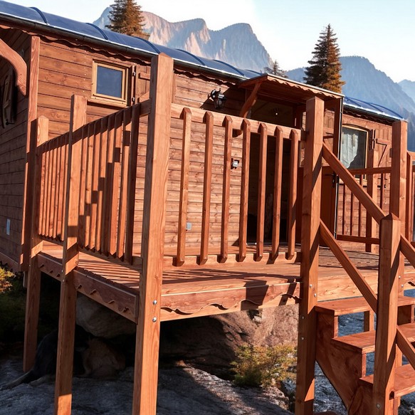 Intérieur de Petite roulotte pour accueillir les amis.