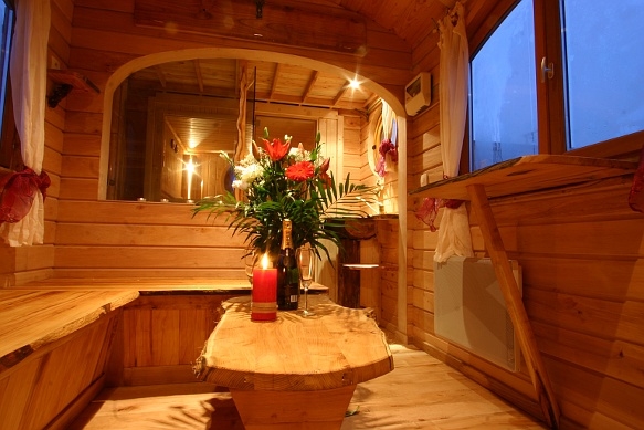 Roulotte sauna en Flandre.