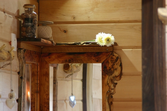 Roulotte installée dans le parc naturel des Hautes Fagnes dans les Ardennes Belges.