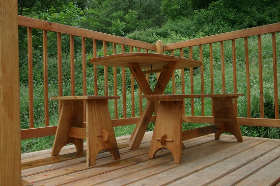 Photo de a terrasse de nos roulottes 1